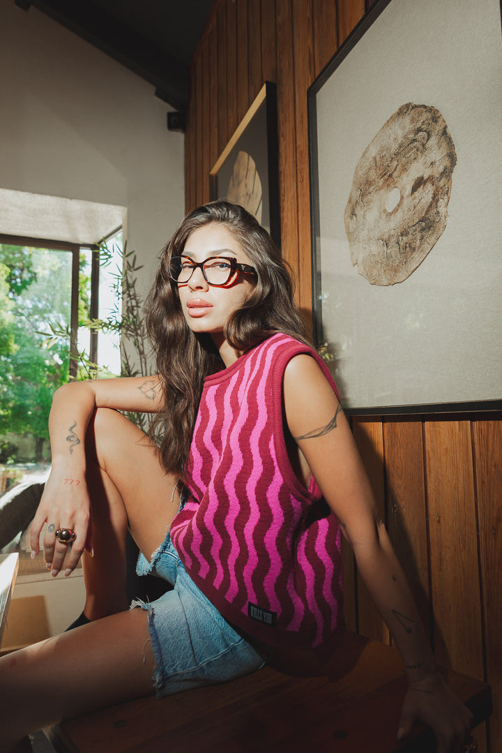 SWEATER ÓPTICO - BURDEO FUCSIA