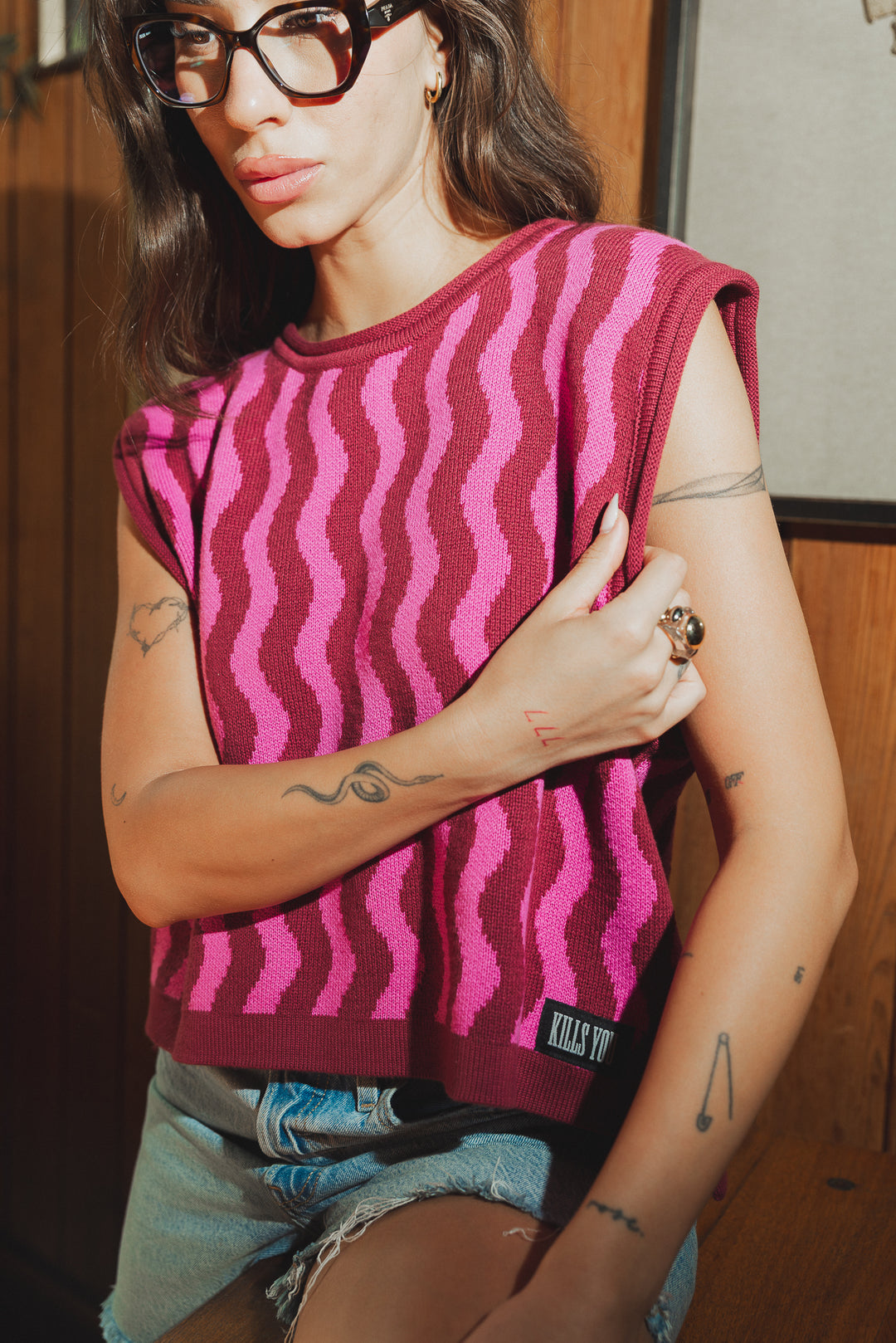 SWEATER ÓPTICO - BURDEO FUCSIA