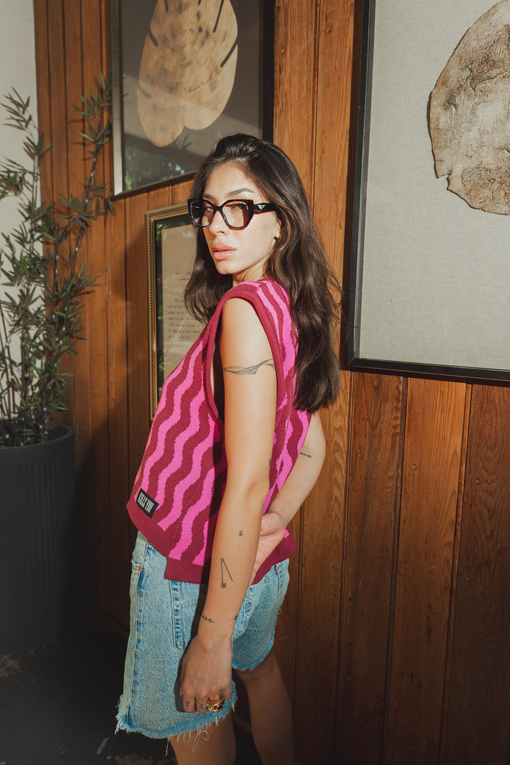 SWEATER ÓPTICO - BURDEO FUCSIA