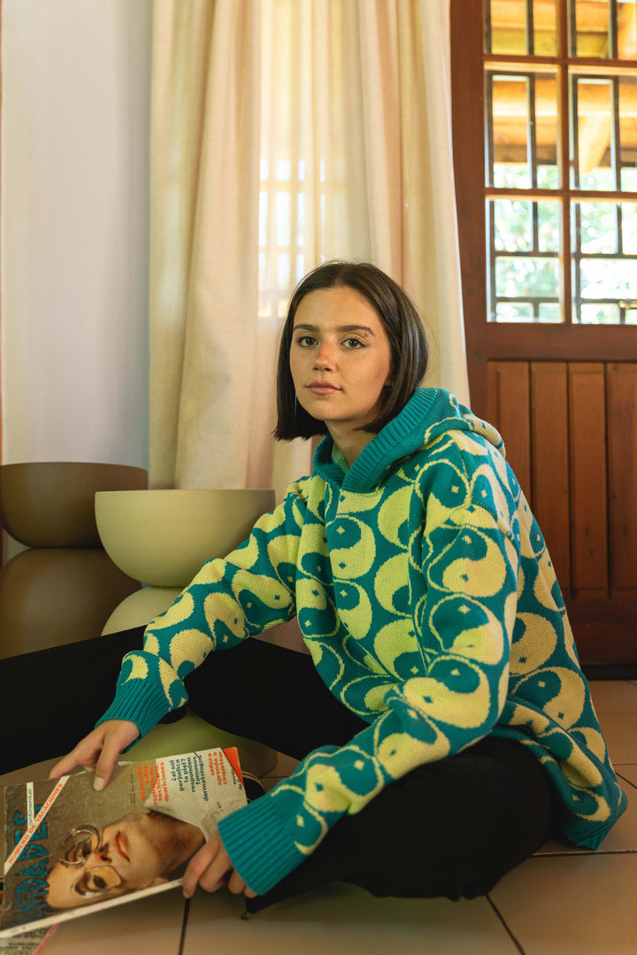 SWEATER YING YANG – TURQUESA AMARILLO