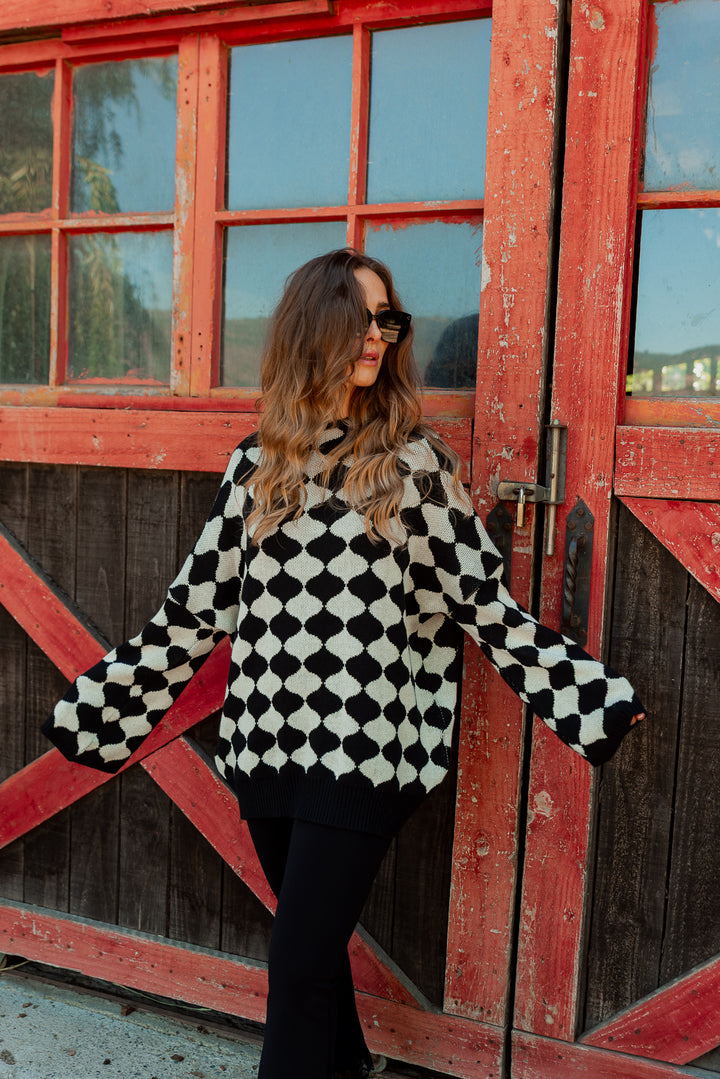 SWEATER ROMBOS - NEGRO CRUDO