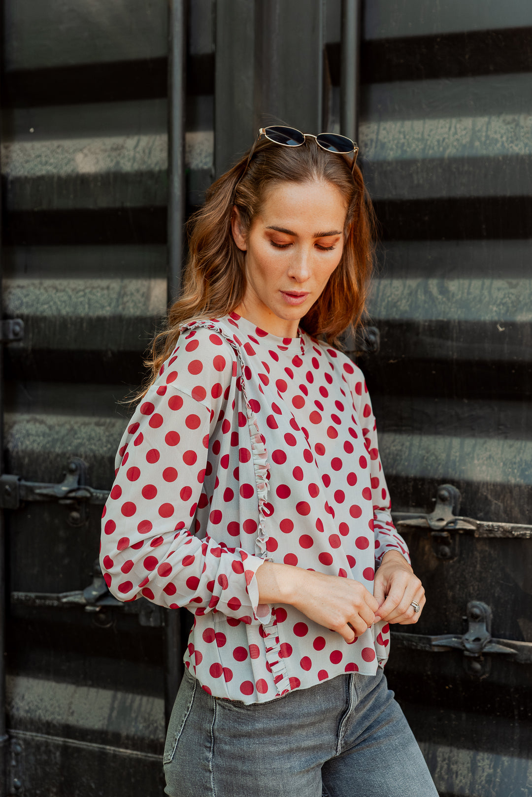 POLERA ANITA LUNARES - BURDEO DUSTY BLUE