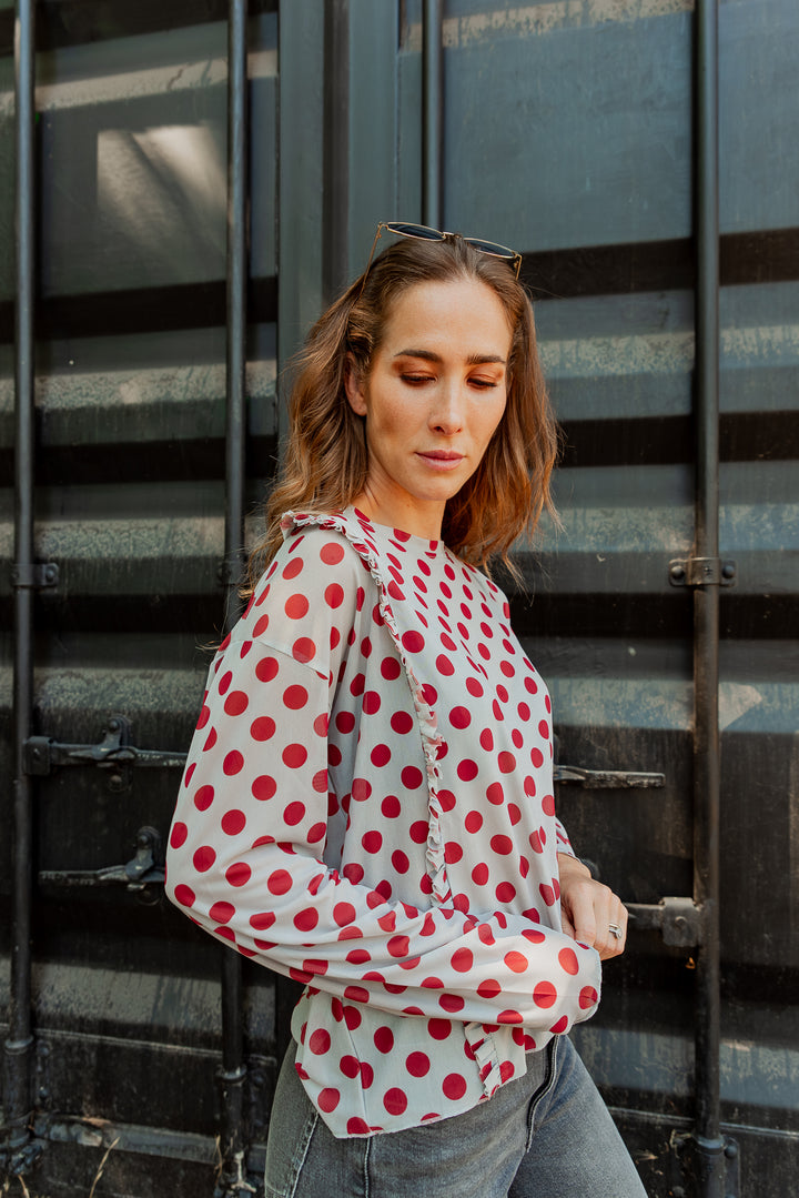 POLERA ANITA LUNARES - BURDEO DUSTY BLUE