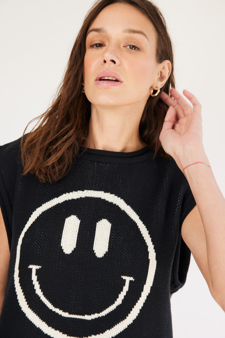 SWEATER SMILE - NEGRO CRUDO