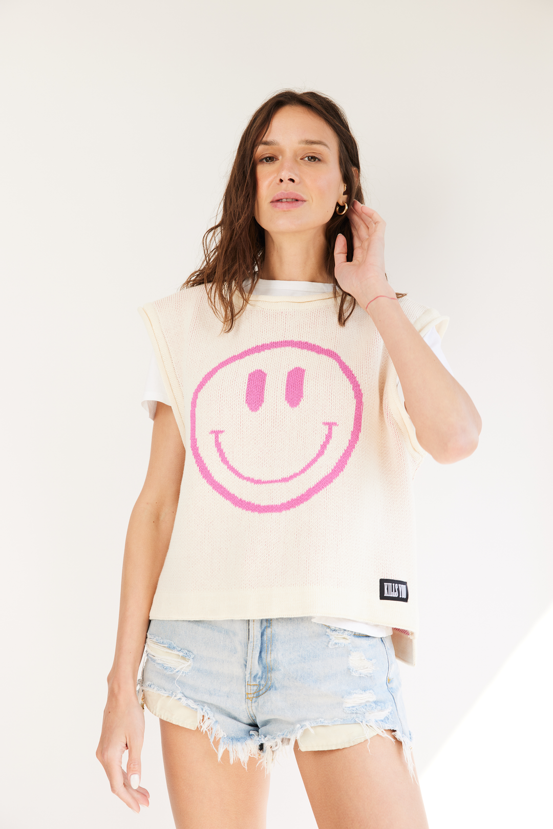 SWEATER SMILE - CRUDO FUCSIA