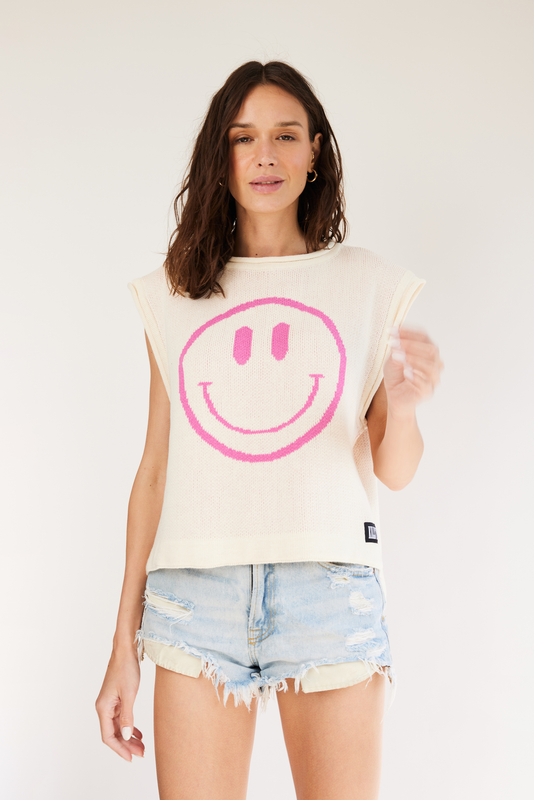 SWEATER SMILE - CRUDO FUCSIA