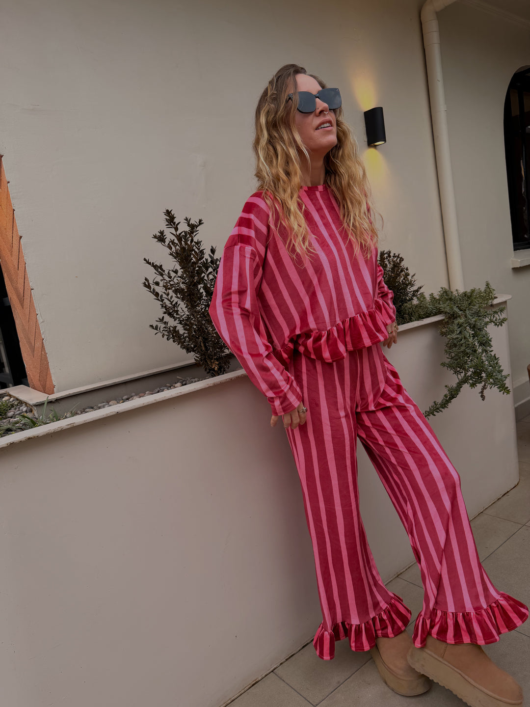 VELVET STRIPE PANTS