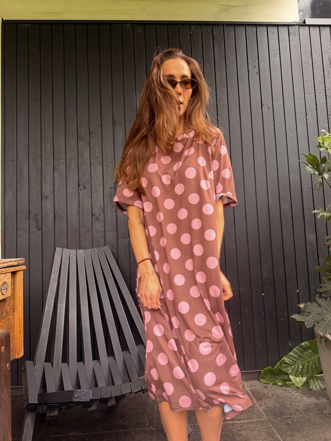 DOT CRUSH DRESS - CAFÉ ROSA